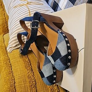 Wonderly New Size 6 Denim Platform Shoes